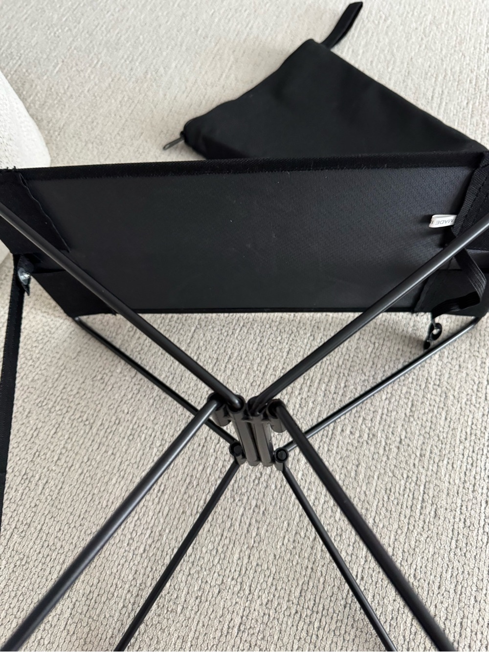 Compact Black Folding Camp Chair - Portable Seat